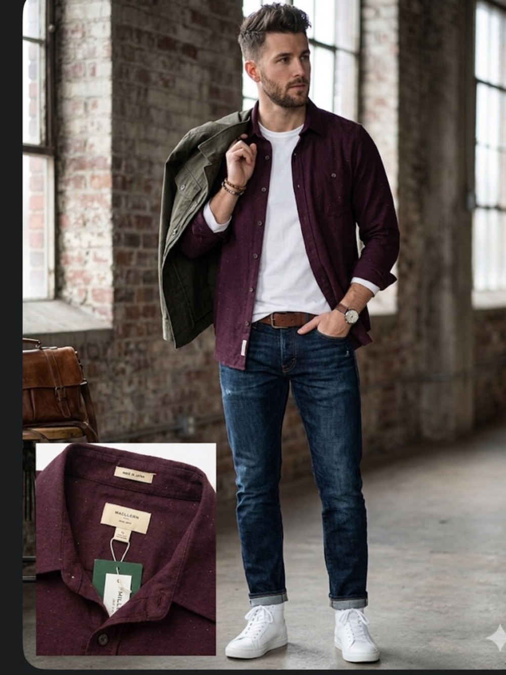 Julian & Mark  Men’s Deep Burgundy Shirt size L